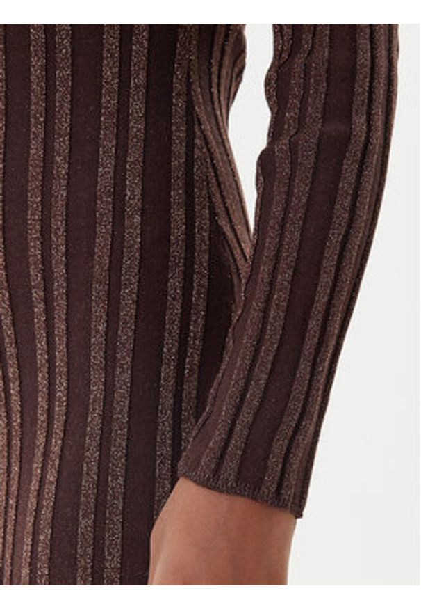 Fracomina Sukienka dzianinowa FJ25WD5006K463Q7 Brązowy Slim Fit. Kolor: brązowy. Materiał: syntetyk