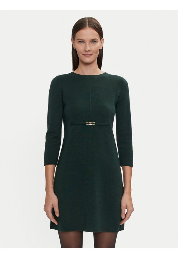 Luisa Spagnoli Sukienka dzianinowa Marinella 58486 Zielony Regular Fit. Kolor: zielony. Materiał: wełna