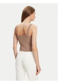 Guess Top W5YR10 Z0130 Brązowy Regular Fit. Kolor: brązowy. Materiał: syntetyk #3