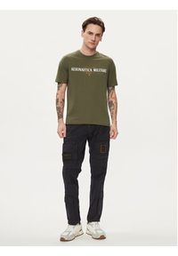 Aeronautica Militare T-Shirt 241TS2218J641 Khaki Regular Fit. Kolor: brązowy. Materiał: bawełna