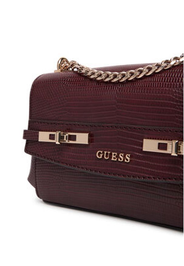 Guess Torebka Melinda Mini HWKL99 33780 Bordowy. Kolor: czerwony. Materiał: skórzane