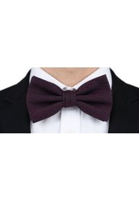 Mucha Męska z Poszetką - Chattier - Bordowa, Mikrowzór. Kolor: czerwony. Styl: elegancki, sportowy #2
