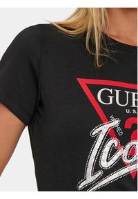 Guess T-Shirt Icon W4YI32 I3Z14 Czarny Regular Fit. Kolor: czarny. Materiał: bawełna