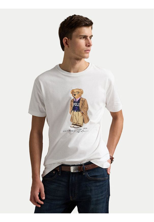 Polo Ralph Lauren T-Shirt 710974584001 Biały Custom Slim Fit. Typ kołnierza: polo. Kolor: biały. Materiał: bawełna