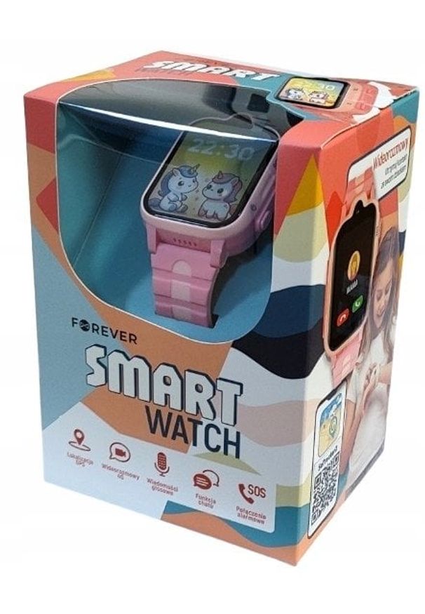 NoName - Forever smartwatch kids with camera KW-225 różowy. Rodzaj zegarka: smartwatch. Kolor: różowy