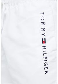 TOMMY HILFIGER - Tommy Hilfiger szorty kąpielowe kolor biały. Kolor: biały. Materiał: tkanina, poliester #4