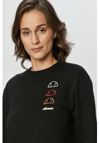 Ellesse - Bluza. Kolor: czarny. Długość rękawa: długi rękaw. Długość: długie. Wzór: aplikacja #4