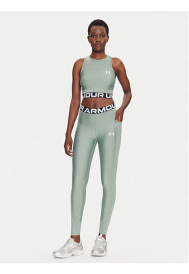 Under Armour Legginsy HeatGear 1388693 Zielony Slim Fit. Kolor: zielony. Materiał: syntetyk