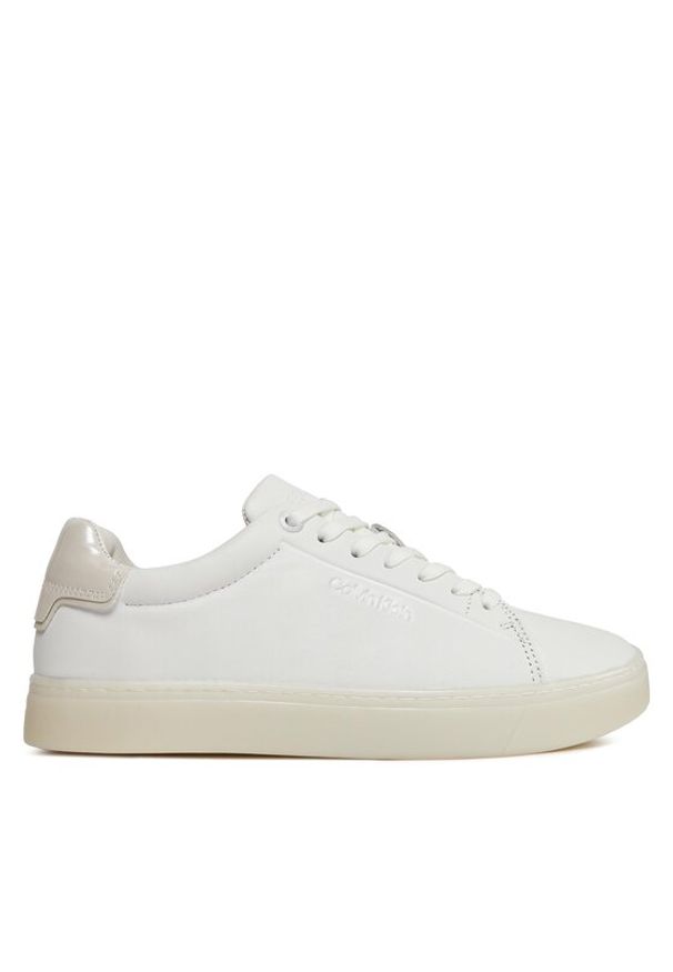 Calvin Klein Sneakersy Cupsole Lace Up Pearl HW0HW01897 Biały. Kolor: biały. Materiał: skóra