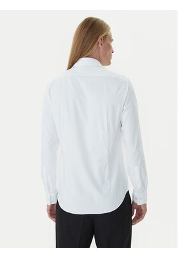 Calvin Klein Koszula LV019EU025 Biały Slim Fit. Kolor: biały. Materiał: syntetyk
