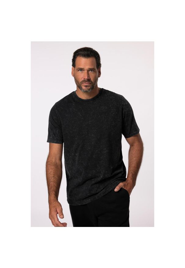 JAY-PI - Męski T-shirt FLEXNAMIC® Belly Fit fitness rękaw 1/2 do rozm. 7XL. Kolekcja: plus size. Kolor: czarny. Materiał: materiał, poliester, bawełna. Sport: fitness