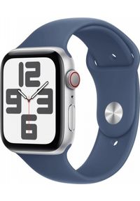 APPLE - Smartwatch Apple Watch SE GPS 44mm Silver Alu Sport M/L Niebieski (MXGQ3QF/A). Rodzaj zegarka: smartwatch. Kolor: niebieski. Styl: sportowy