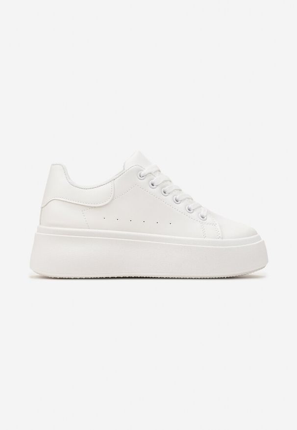 Born2be - Białe Sneakersy na Platformie Spoola. Okazja: na co dzień. Kolor: biały. Obcas: na platformie