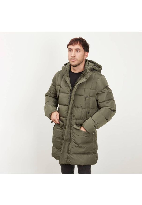 Geox - Kurtka GEOX M HILSTONE PARKA Zielony. Kolor: zielony. Materiał: tkanina