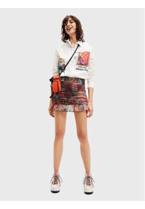 Desigual Spódnica mini Bora 22WWFK03 Kolorowy Slim Fit. Materiał: syntetyk. Wzór: kolorowy