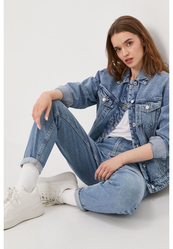 Vero Moda Kurtka jeansowa przejściowa. Okazja: na co dzień. Kolor: niebieski. Materiał: jeans. Styl: casual