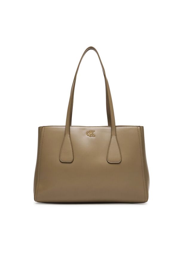 Torebka Calvin Klein. Kolor: beżowy