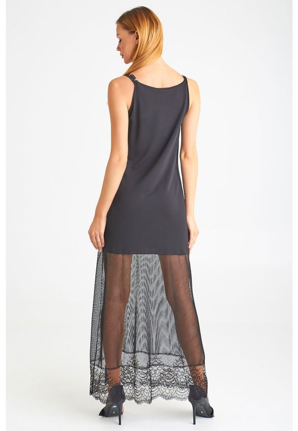 Sukienka Ermanno Scervino maxi, bez rękawów, z włoskim kołnierzykiem