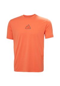 Koszulka Helly Hansen Skog graphic. Kolor: pomarańczowy. Materiał: tkanina. Sport: turystyka piesza