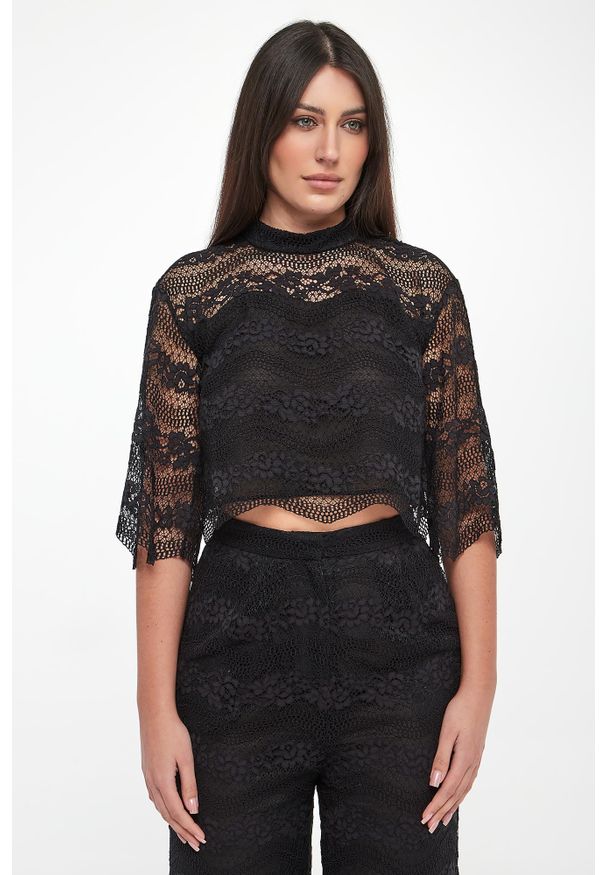 Twinset Milano - Bluzka damska koronkowa TWINSET. Materiał: koronka