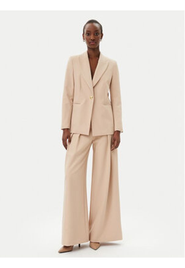 Maryley Spodnie materiałowe 25EB579/43PG Beżowy Regular Fit. Kolor: beżowy. Materiał: syntetyk