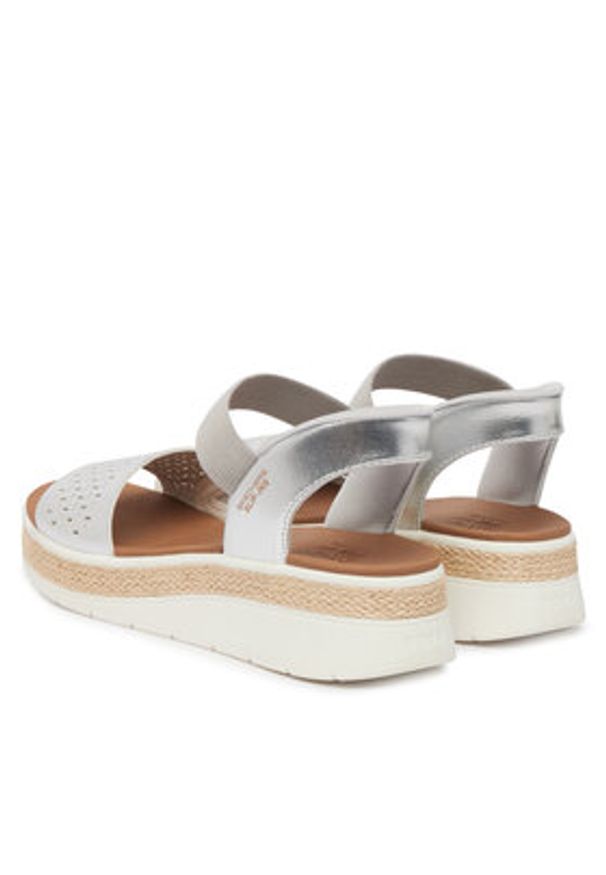 skechers - Skechers Sandały Bobs Sun Ray 114415/SIL Srebrny. Kolor: srebrny. Materiał: skóra