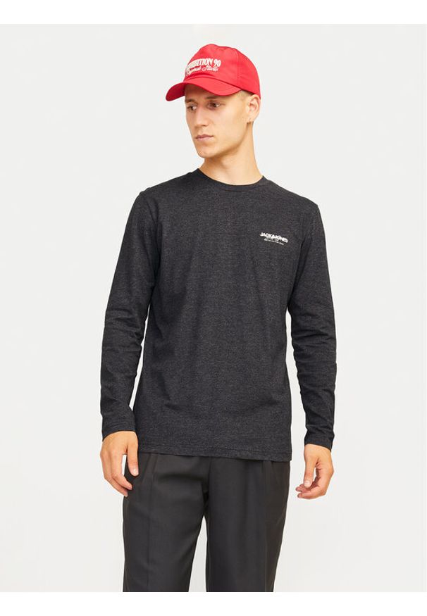 Jack & Jones - Jack&Jones Longsleeve Alvis 12259735 Czarny Standard Fit. Kolor: czarny. Materiał: bawełna. Długość rękawa: długi rękaw