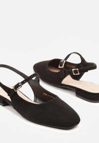 Renee - Czarne Sandały Slingback Vices z Wkładką ze Skóry Naturalnej Sovritia. Okazja: do pracy, na spotkanie biznesowe, na co dzień. Zapięcie: pasek. Kolor: czarny. Materiał: skóra. Sezon: lato. Obcas: na płaskiej podeszwie. Styl: klasyczny, casual, elegancki, biznesowy #5