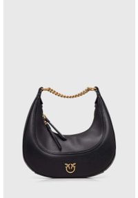 Pinko torebka skórzana kolor czarny. Kolor: czarny. Materiał: skórzane #2