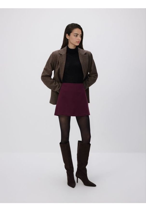 Reserved - Spódnico-szorty z dodatkiem wiskozy - burgundowy. Kolor: czerwony. Materiał: wiskoza