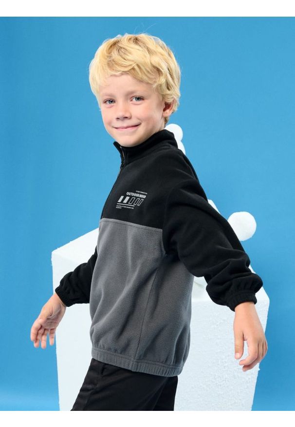 Sinsay - Bluza polarowa - szary. Kolor: szary. Materiał: polar