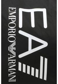 EA7 Emporio Armani - EA7 Czarna torba sportowa z białym logo. Kolor: czarny #5