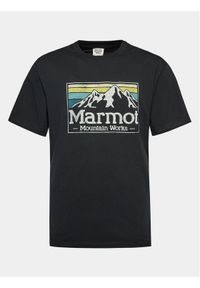 Marmot T-Shirt MMW Gradient M14823 Czarny Regular Fit. Kolor: czarny. Materiał: syntetyk, bawełna. Wzór: gradientowy