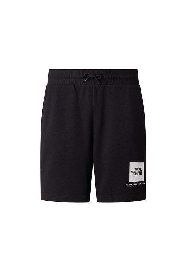 Spodenki męskie The North Face NSE Box Light 0A8GQ8JK31 - czarne. Kolor: czarny. Materiał: bawełna, poliester. Wzór: aplikacja. Sport: wspinaczka, outdoor