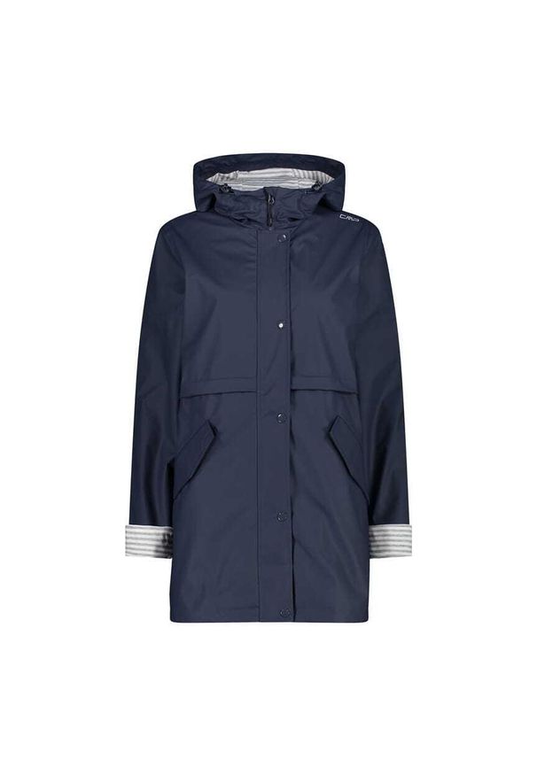 Kurtka przeciwdeszczowa damska z kapturem CMP. Typ kołnierza: kaptur. Kolor: niebieski. Materiał: puch. Sport: turystyka piesza