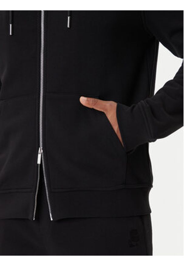 Karl Lagerfeld - KARL LAGERFELD Bluza 705751 500900 Czarny Regular Fit. Typ kołnierza: dekolt w karo. Kolor: czarny. Materiał: bawełna