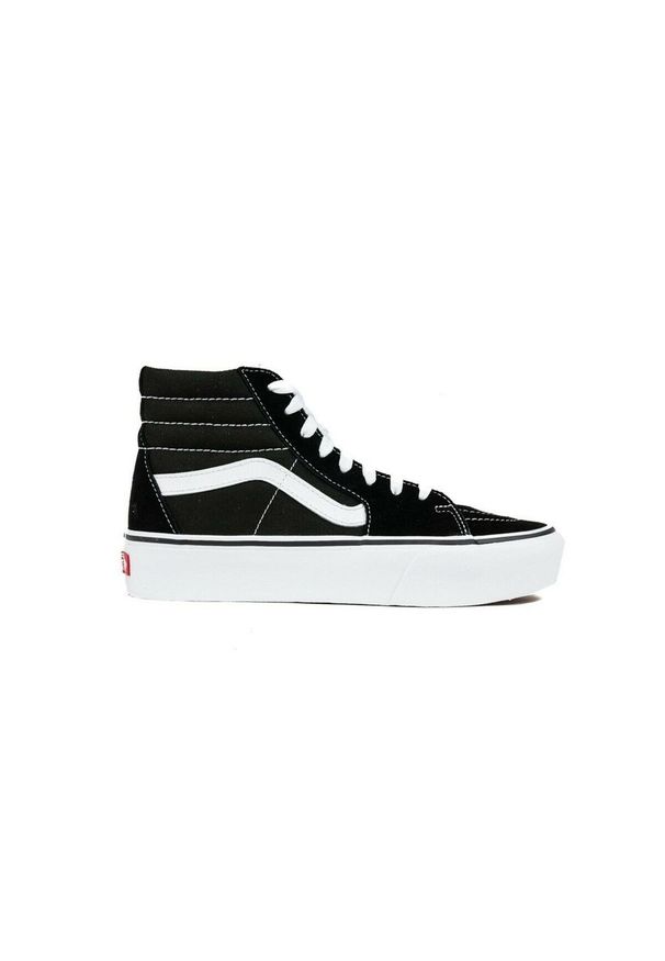 Buty do chodzenia damskie Vans SK8HI Platform 2. Wysokość cholewki: za kostkę. Zapięcie: sznurówki. Kolor: czarny. Materiał: materiał, syntetyk. Szerokość cholewki: normalna. Obcas: na platformie. Sport: turystyka piesza