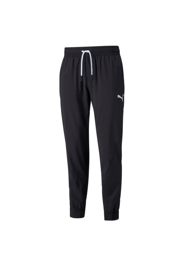 Spodnie Dresowe Sportowe Męskie Puma Train Vent Woven. Kolor: czarny. Materiał: dresówka. Sport: piłka nożna