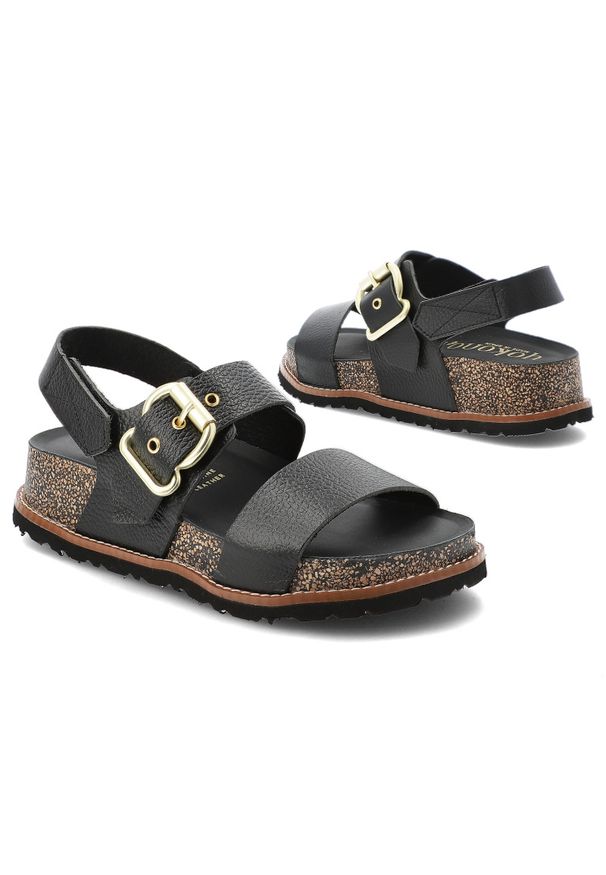 Czarne Sandały Yokono Modne Obuwie Damskie Ze Skóry Naturalnej. Okazja: na co dzień. Zapięcie: klamry. Kolor: czarny. Materiał: skóra. Wzór: paski. Sezon: lato. Obcas: na platformie. Styl: elegancki, casual, klasyczny