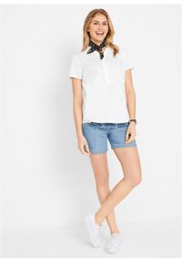bonprix - Szorty ciążowe z lnu w optyce dżinsu. Kolekcja: moda ciążowa. Kolor: niebieski. Materiał: len. Sezon: lato #3