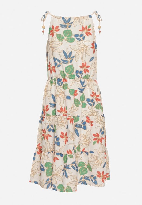 Born2be - Jasnobeżowa Sukienka Mennotia. Okazja: na co dzień, na imprezę. Kolor: beżowy. Długość rękawa: na ramiączkach. Typ sukienki: proste. Styl: casual, elegancki