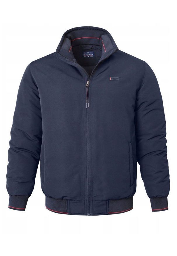 Ocieplona Zimowa Kurtka z Wysokim Kołnierzem - Pako Jeans - Granatowa. Kolor: niebieski. Materiał: tkanina, poliester. Sezon: zima