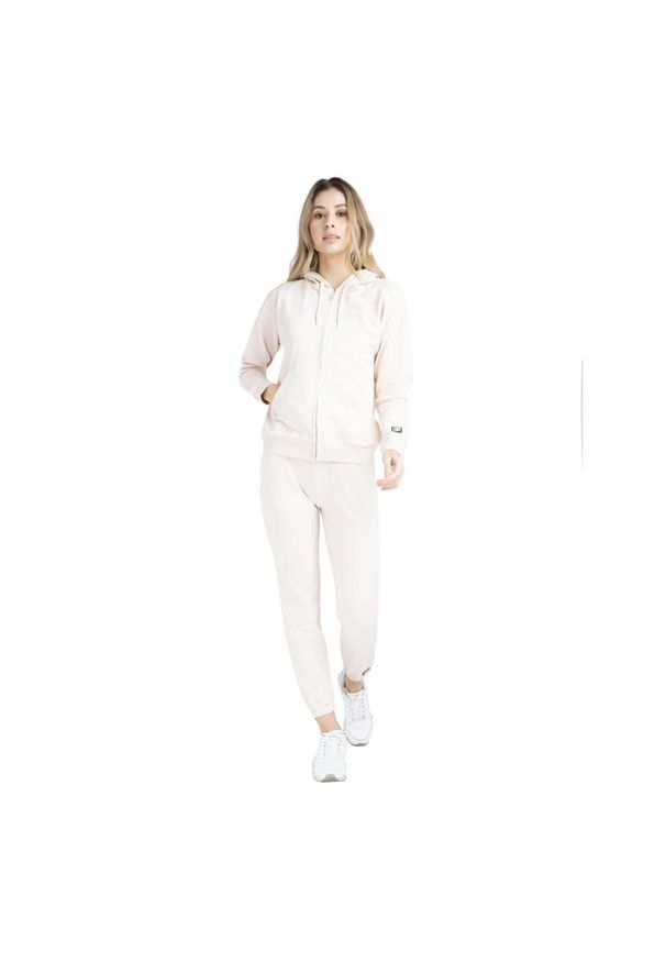 LEONE 1947 APPAREL - Neonowy damski dres z kapturem i zamkiem. Kolor: beżowy. Materiał: dresówka. Sport: fitness