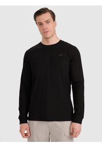 4f - 4F Longsleeve regular gładki męski - czarny 3XL. Okazja: na co dzień. Kolor: czarny. Materiał: bawełna, jersey, dzianina. Długość rękawa: długi rękaw. Długość: długie. Wzór: gładki. Styl: klasyczny, sportowy, casual