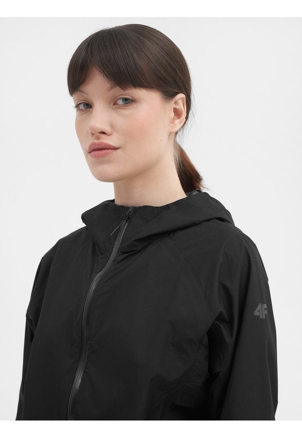4f - 4F Kurtka trekkingowa wodoodporna membrana 10000 damska S. Kolor: czarny. Materiał: hardshell, softshell, polar, tkanina