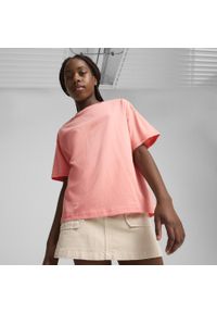 Puma - Młodzieżowa koszulka Essentials Boxy PUMA Pink Fruit. Kolor: różowy. Sport: joga i pilates