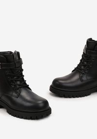 Born2be - Czarne Ocieplane Botki Workery Harnia. Okazja: na co dzień. Kolor: czarny. Styl: casual