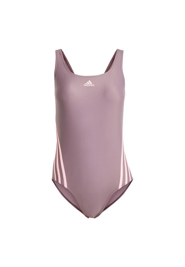 Adidas - adidas 3-Stripes Swimsuit. Kolor: wielokolorowy, różowy, fioletowy. Materiał: materiał