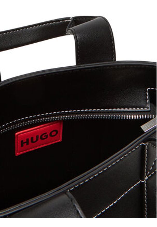Hugo - HUGO Torebka Becky Up 50547473 Czarny. Kolor: czarny. Materiał: skórzane