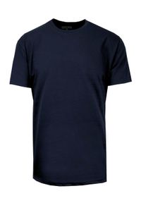 Hovard - T-Shirt Bawełniany Granatowy Męski Bez Nadruku, Koszulka, Krótki Rękaw, Basic, U-neck. Okazja: na co dzień. Kolor: niebieski. Materiał: bawełna. Długość rękawa: krótki rękaw. Długość: krótkie. Sezon: wiosna, lato. Styl: casual #1